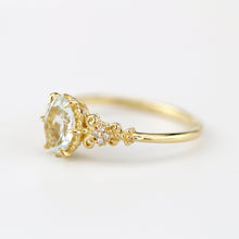 Load image into Gallery viewer, Oval engagement ring aquamarine, cluster ring aquamarine - NOOI JEWELRY