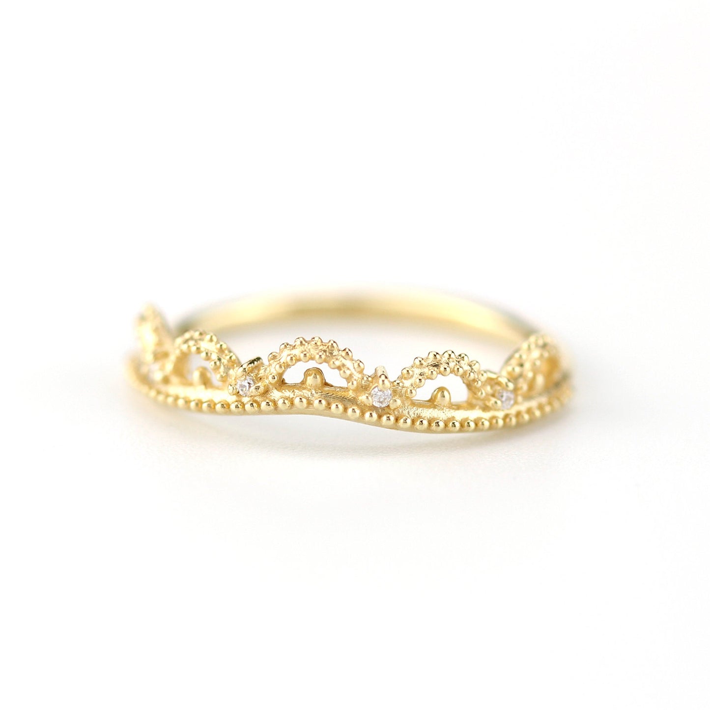 wedding ring, Filigree Wedding band, Engagement ring, diamond wedding band, antique wedding band, thin wedding band, milgrain wedding band - NOOI JEWELRY