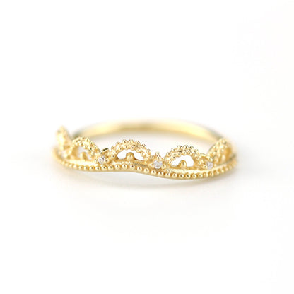 wedding ring, Filigree Wedding band, Engagement ring, diamond wedding band, antique wedding band, thin wedding band, milgrain wedding band - NOOI JEWELRY