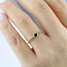 Load image into Gallery viewer, simple engagement ring, black diamond engagement ring, black diamond engagement ring gold, dainty ring, minimalist engagement ring - NOOI JEWELRY