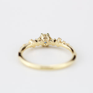 minimalist engagement ring diamond simple unique | barnacle engagement ring diamond - NOOI JEWELRY