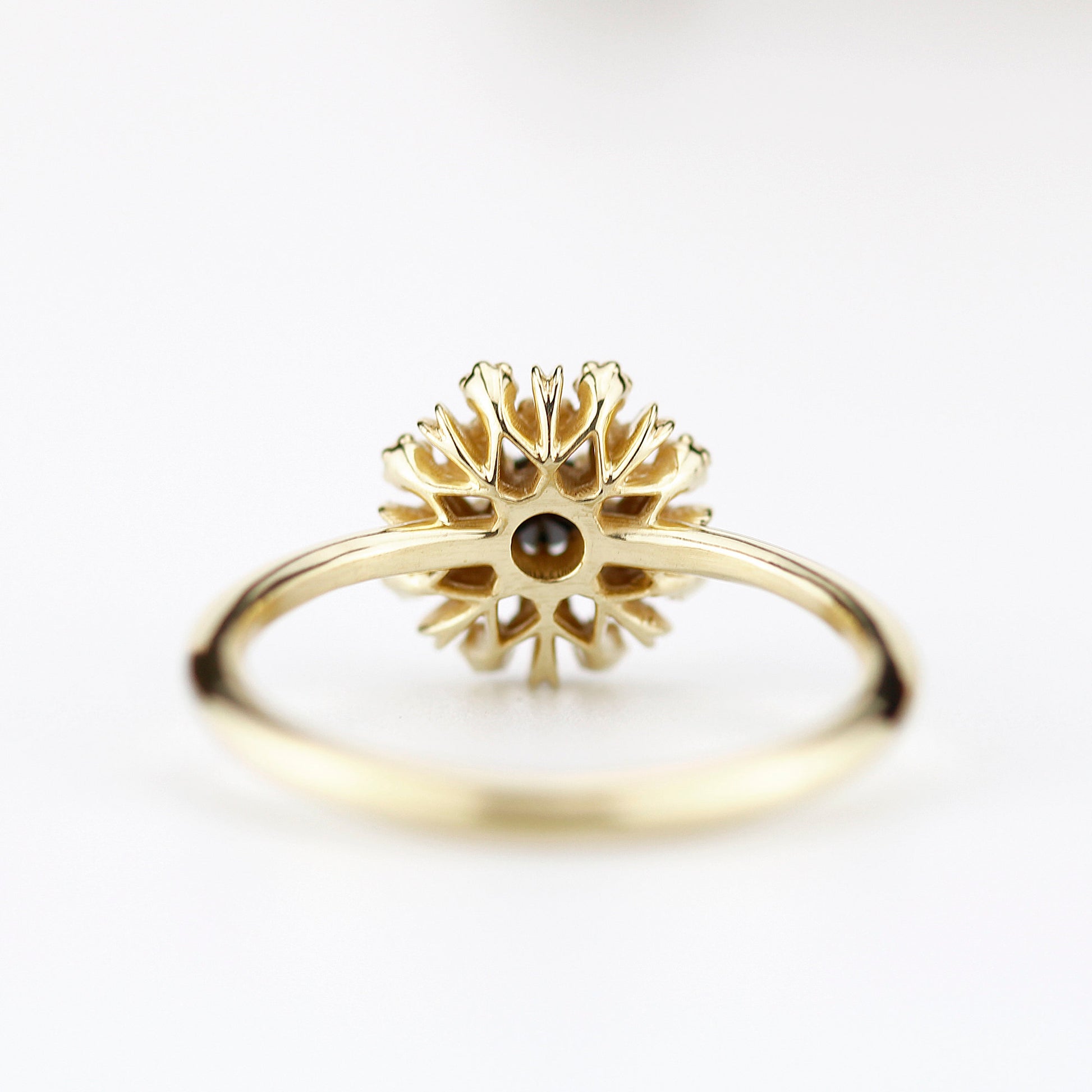 engagement ring black diamonds | halo engagement ring R296BD - NOOI JEWELRY