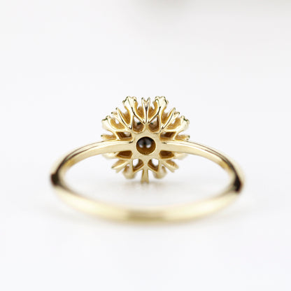 engagement ring black diamonds | halo engagement ring R296BD - NOOI JEWELRY