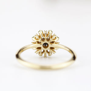 engagement ring black diamonds | halo engagement ring R296BD - NOOI JEWELRY