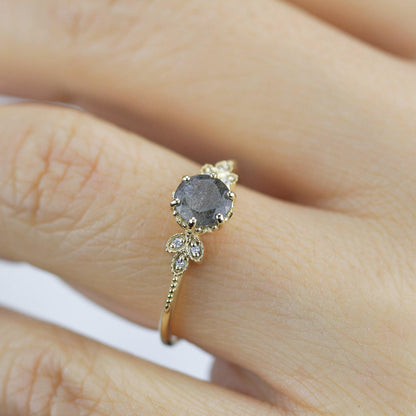 engagement ring unique and simple engagement ring, Labradorite engagement ring, delicate engagement ring, classic rings - NOOI JEWELRY