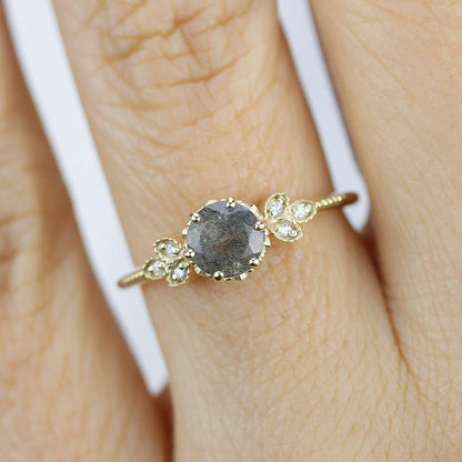 engagement ring unique and simple engagement ring, Labradorite engagement ring, delicate engagement ring, classic rings - NOOI JEWELRY
