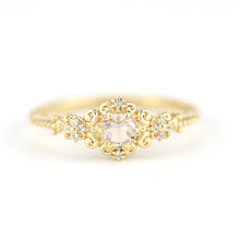 Load image into Gallery viewer, Morganite and diamonds engagement ring vintage style, Art deco engagement ring - NOOI JEWELRY