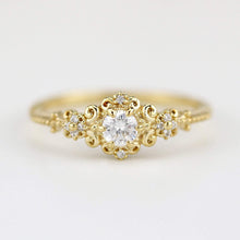 Load image into Gallery viewer, art deco engagement ring vintage diamonds | cluster engagement ring round art deco - NOOI JEWELRY