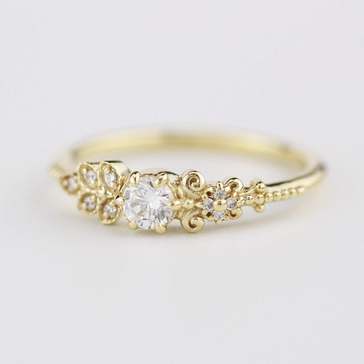 Art deco diamond engagement ring | marquise engagement ring vintage art deco diamond - NOOI JEWELRY