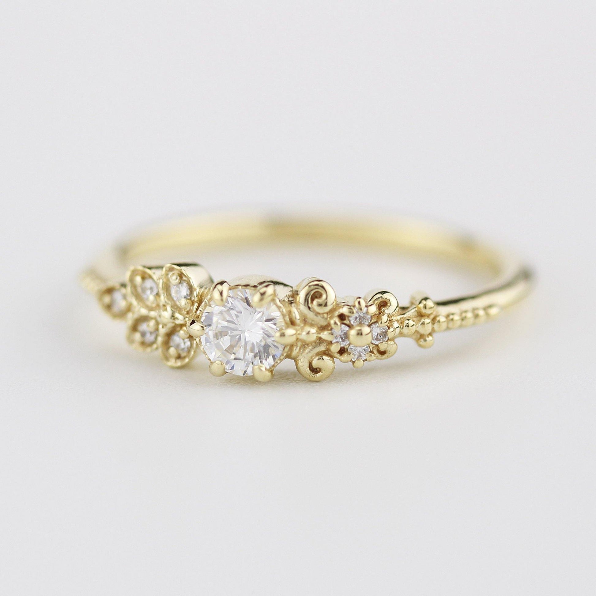 Art deco diamond engagement ring | marquise engagement ring vintage art deco diamond - NOOI JEWELRY