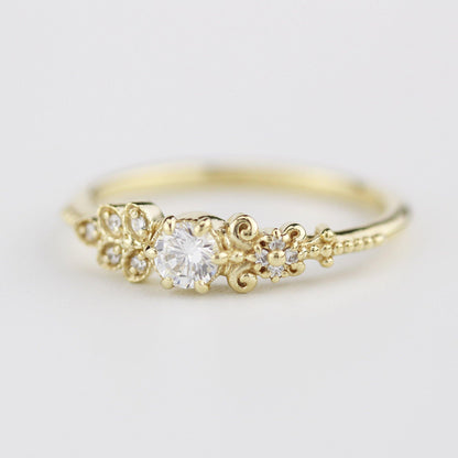 Art deco diamond engagement ring | marquise engagement ring vintage art deco diamond - NOOI JEWELRY