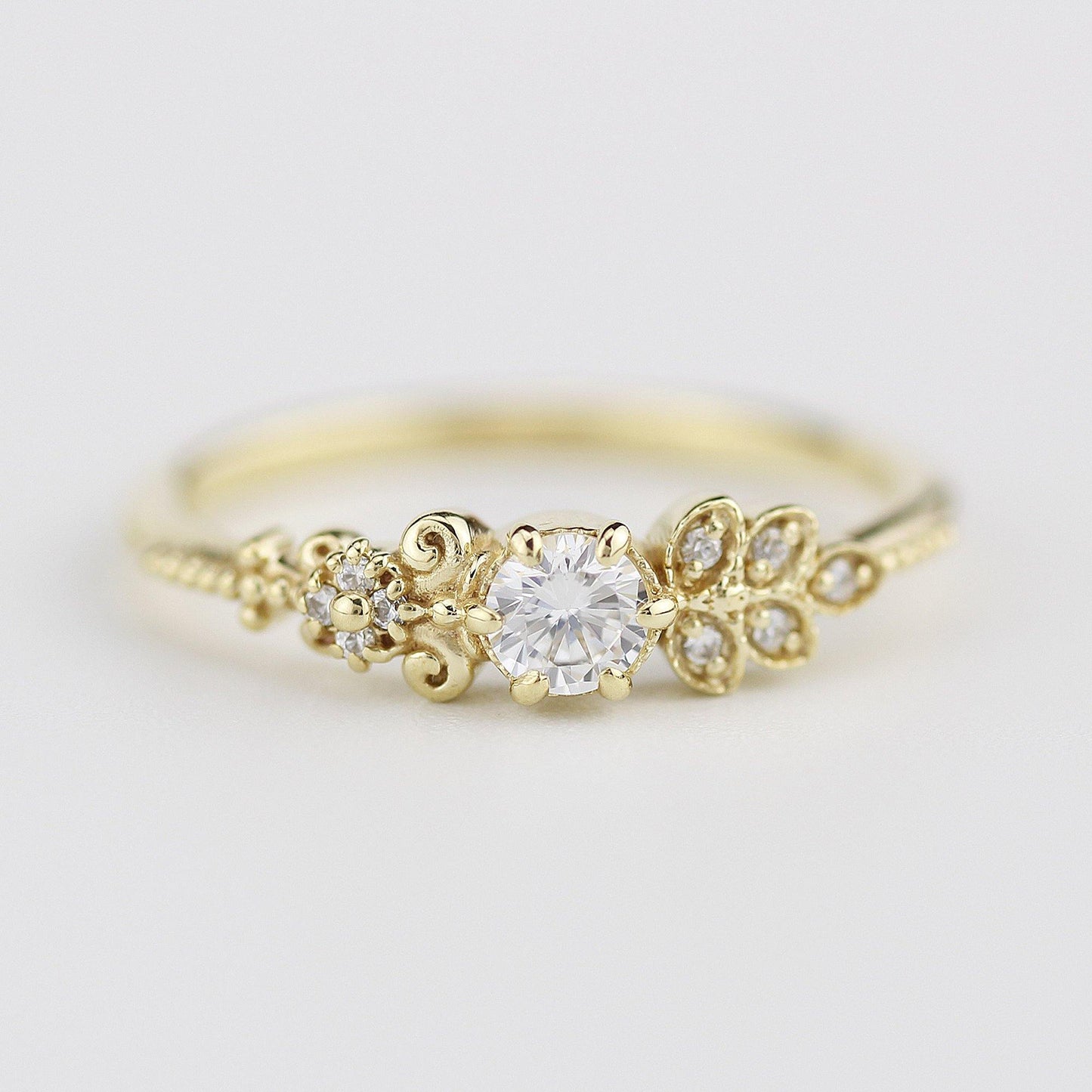 Art deco diamond engagement ring | marquise engagement ring vintage art deco diamond - NOOI JEWELRY