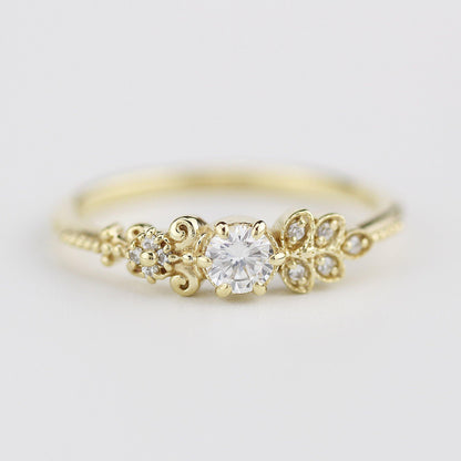 Art deco diamond engagement ring | marquise engagement ring vintage art deco diamond - NOOI JEWELRY