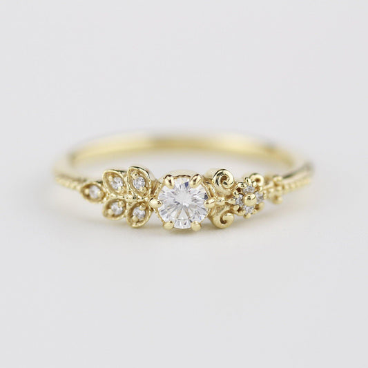 Art deco diamond engagement ring | marquise engagement ring vintage art deco diamond - NOOI JEWELRY
