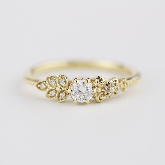 Art deco diamond engagement ring | marquise engagement ring vintage art deco diamond - NOOI JEWELRY