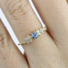 Load image into Gallery viewer, Art deco engagement ring | London blue topaz and diamond cluster ring - NOOI JEWELRY