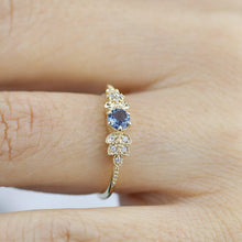 Load image into Gallery viewer, Art deco engagement ring | London blue topaz and diamond cluster ring - NOOI JEWELRY