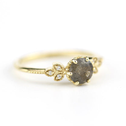 engagement ring unique and simple engagement ring, Labradorite engagement ring, delicate engagement ring, classic rings - NOOI JEWELRY
