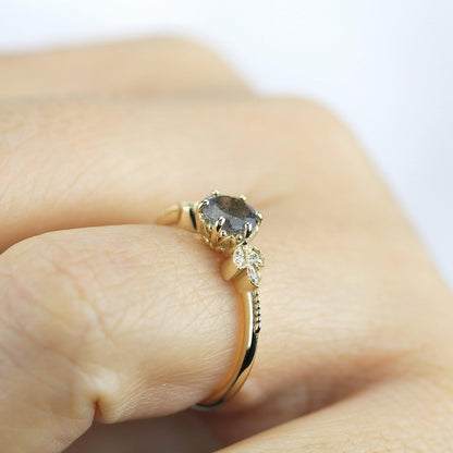 engagement ring unique and simple engagement ring, Labradorite engagement ring, delicate engagement ring, classic rings - NOOI JEWELRY
