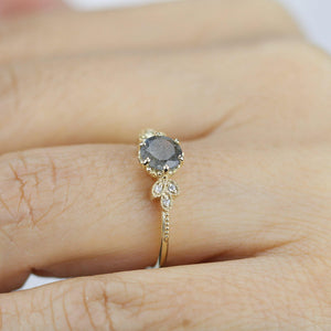 engagement ring unique and simple engagement ring, Labradorite engagement ring, delicate engagement ring, classic rings - NOOI JEWELRY