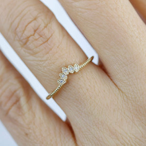 Diamond wedding band | marquise wedding band vintage inspired | R302WD - NOOI JEWELRY