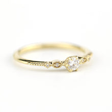 Load image into Gallery viewer, Simple diamond engagement ring | delicate engagement ring vintage unique | R 303 WD - NOOI JEWELRY