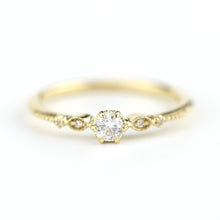 Load image into Gallery viewer, Simple diamond engagement ring | delicate engagement ring vintage unique | R 303 WD - NOOI JEWELRY