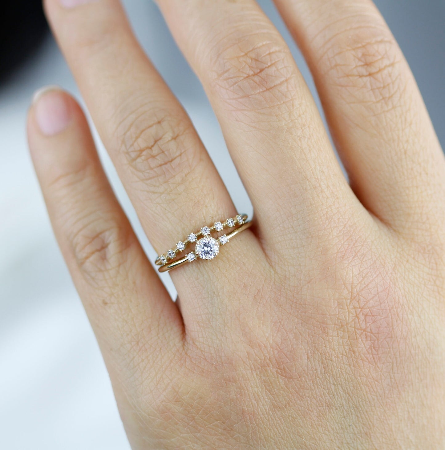 Engagement ring with wedding band set | diamond engagement ring set unique