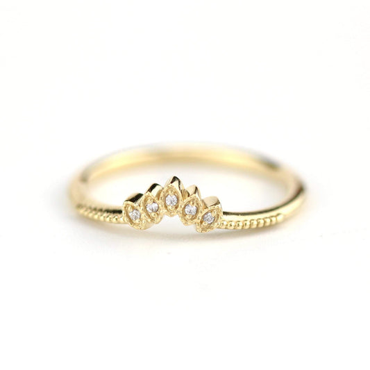 Diamond wedding band | marquise wedding band vintage inspired | R302WD - NOOI JEWELRY