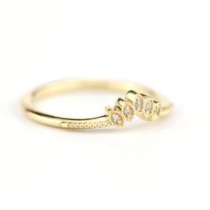 Diamond wedding band | marquise wedding band vintage inspired | R302WD - NOOI JEWELRY