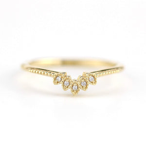 Diamond wedding band | marquise wedding band vintage inspired | R302WD - NOOI JEWELRY