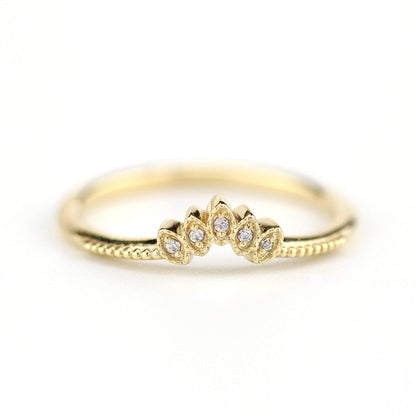Diamond wedding band | marquise wedding band vintage inspired | R302WD - NOOI JEWELRY