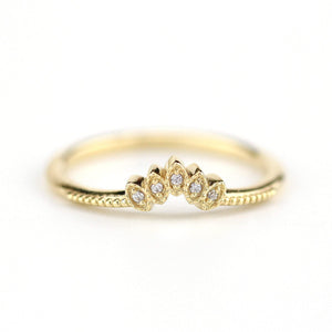 Diamond wedding band | marquise wedding band vintage inspired | R302WD - NOOI JEWELRY