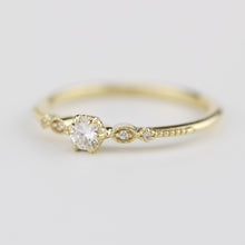 Load image into Gallery viewer, Simple diamond engagement ring | delicate engagement ring vintage unique | R 303 WD - NOOI JEWELRY