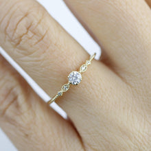 Load image into Gallery viewer, Simple diamond engagement ring | delicate engagement ring vintage unique | R 303 WD - NOOI JEWELRY