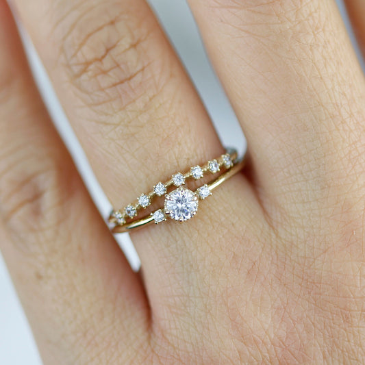 Engagement ring with wedding band set | diamond engagement ring set unique