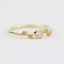 Load image into Gallery viewer, Simple diamond ring, leaf and vine engagement ring diamond  | R 308WD - NOOI JEWELRY