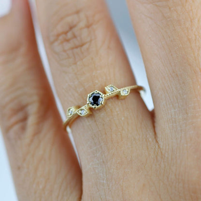 simple nature inspired engagement ring, leaf and vine engagement ring diamond | R 308BD - NOOI JEWELRY