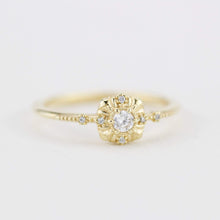 Load image into Gallery viewer, simple diamond rings engagement, unique round diamond engagement ring art deco | R 309WD - NOOI JEWELRY