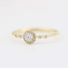 Load image into Gallery viewer, Delicate diamond ring simple |  halo engagement ring white diamond | R304WD - NOOI JEWELRY