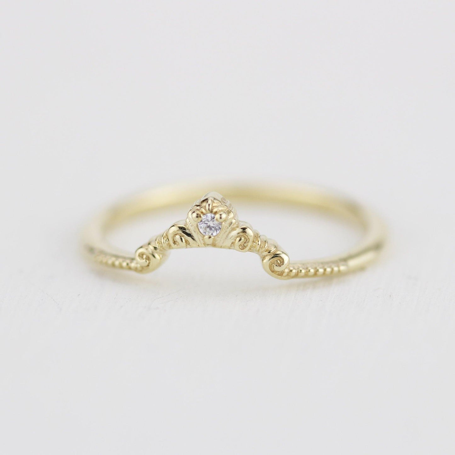 Diamond wedding band for women, alternative wedding band unique | R310WD - NOOI JEWELRY
