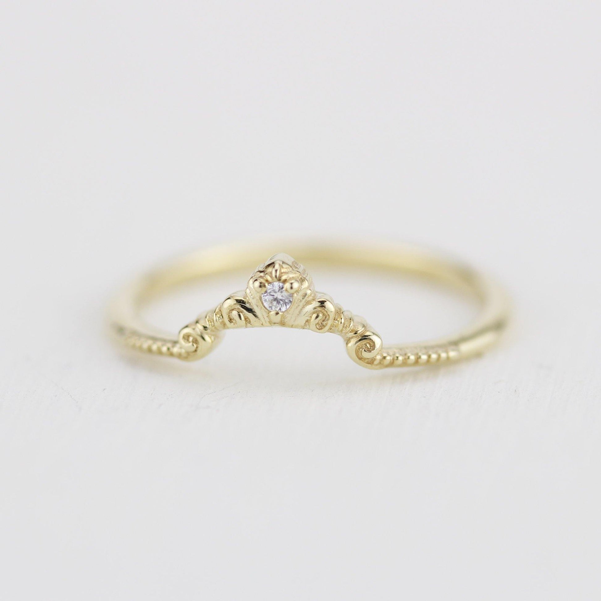 Diamond wedding band for women, alternative wedding band unique | R310WD - NOOI JEWELRY