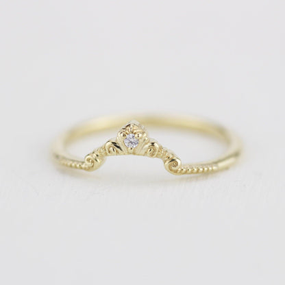 Diamond wedding band for women, alternative wedding band unique | R310WD - NOOI JEWELRY