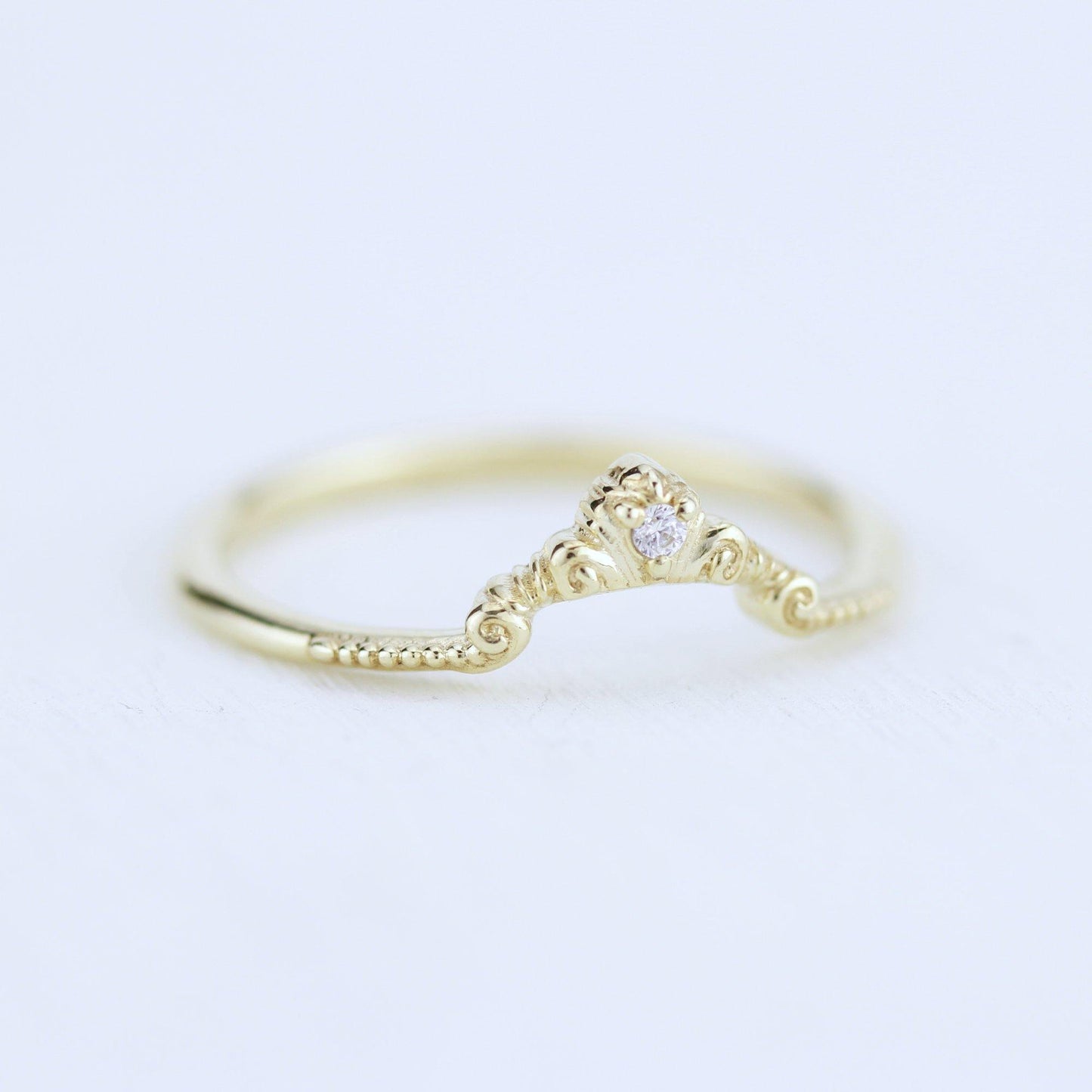 Diamond wedding band for women, alternative wedding band unique | R310WD - NOOI JEWELRY