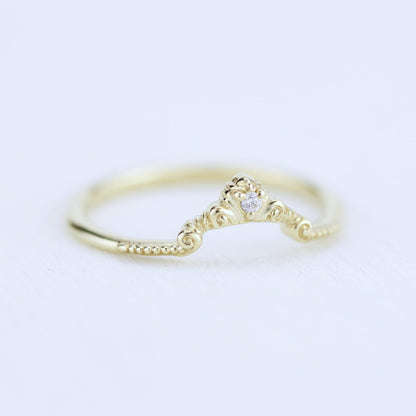 Diamond wedding band for women, alternative wedding band unique | R310WD - NOOI JEWELRY