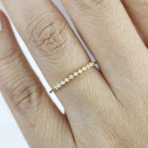 Stackable diamond wedding bands for women eternity rings, diamond wedding band | R 314W - NOOI JEWELRY