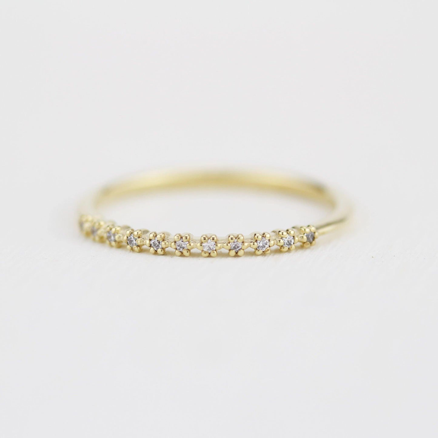 Stackable diamond wedding bands for women eternity rings, diamond wedding band | R 314W - NOOI JEWELRY