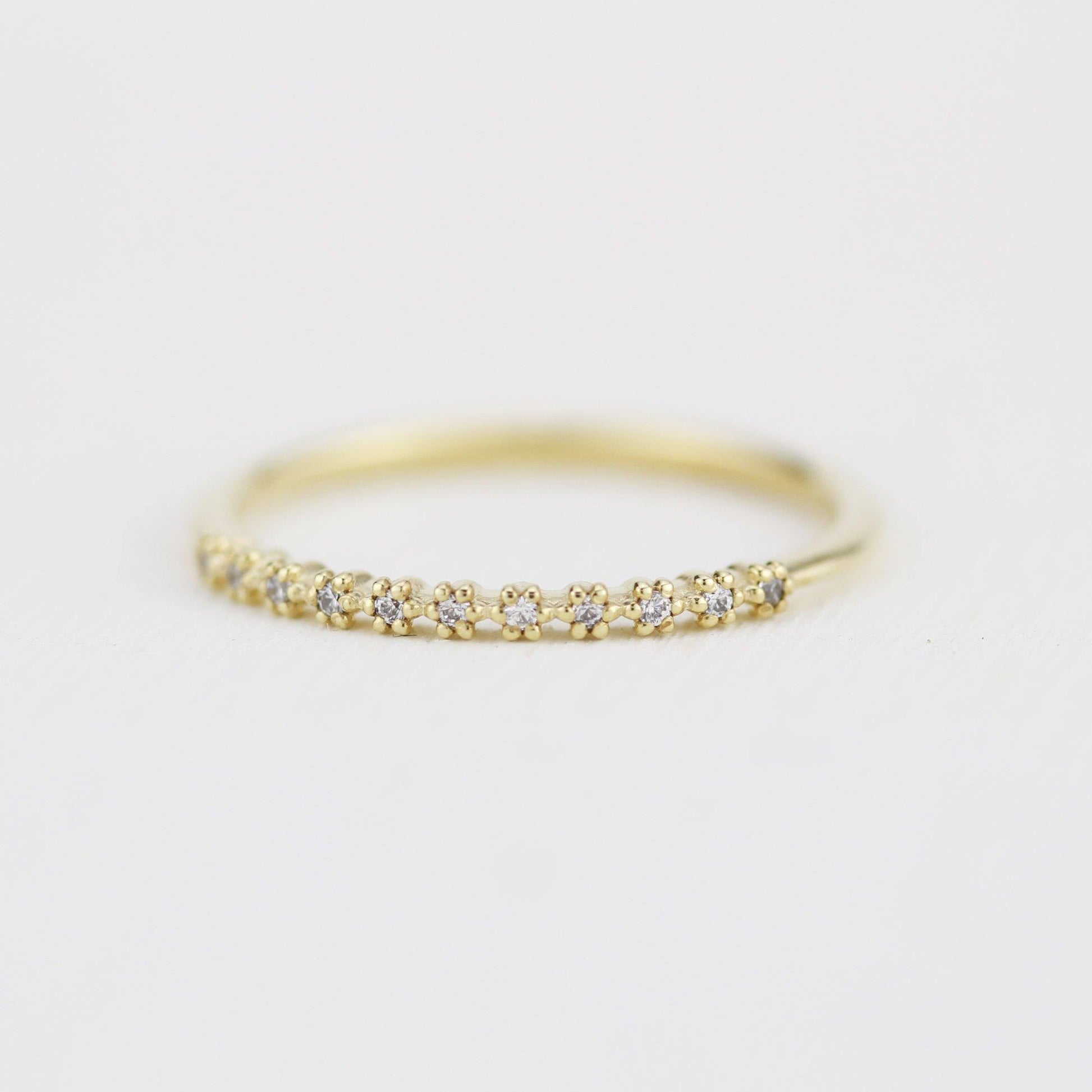 Stackable diamond wedding bands for women eternity rings, diamond wedding band | R 314W - NOOI JEWELRY