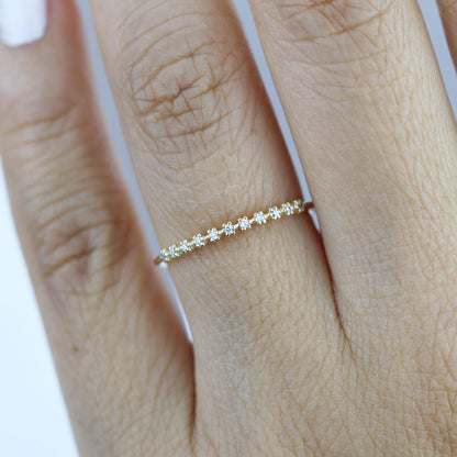 Stackable diamond wedding bands for women eternity rings, diamond wedding band | R 314W - NOOI JEWELRY
