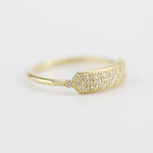 Load image into Gallery viewer, minimalist wedding band, unique diamond wedding bands, pave setting wedding band | R 306WD - NOOI JEWELRY